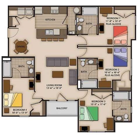 Search ice 4 bedroom apartments to find the college student apartment that is right for your needs. Remarkable Fresh 4 Bedroom Apartments 2 3 And 4 Bedroom ...