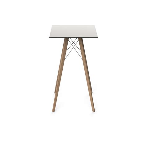 Faz Wood High Table 60x60x105 By Ramón Esteve Vondom Products