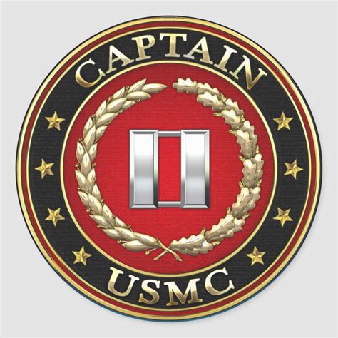 Us Marines Captain Usmc Capt 3d Classic Round Sticker Zazzle
