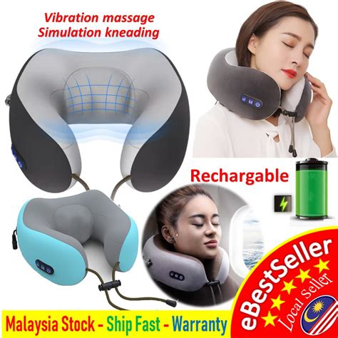 Travel Neck Pillow Massager Portable U Shaped Memory Foam Kneading