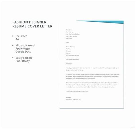 Free sample download and writing tips! Fashion Design Cover Letter New 17 Professional Cover ...