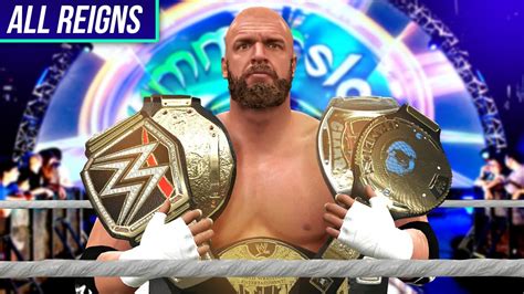 Wwe 2k17 Triple H All 14 Wwe World Title Wins 👑 Raw And Smackdown Youtube