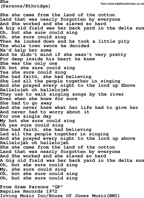 She By The Byrds Lyrics With Pdf