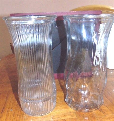 Vintage Clear Glass Flower Vases Brody Hoosier 4089 B 10 Tall