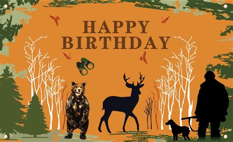 Buy Hunting Birthday Party Decorations Gone Hunting Happy Birthday Backdrop Deer Bear Hunter