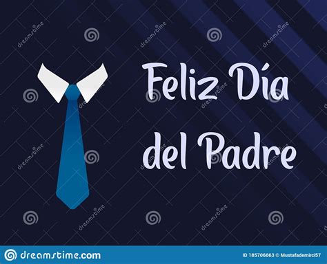 Happy Fathers Day Greeting Card Blue Background Spanish Feliz DÃ­a