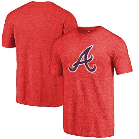 Atlanta Braves Fanatics Branded Team Tri Blend T Shirt Red