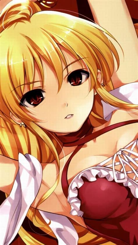 Girl With Gold Hair And Red Dress Anime Wallpaper