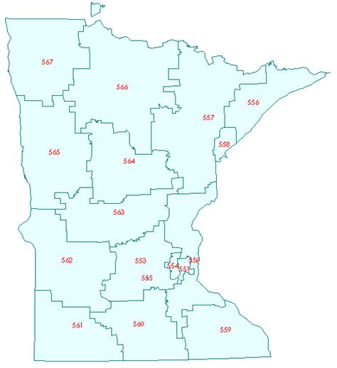 Minnesota Zip Code Map Free Map Of World