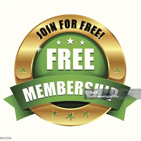 Green Gold Free Membership Badge Stock Illustration Download Image