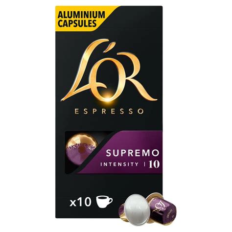 42 coffee & espresso capsule assortment + 2 recycling bags; L'OR Espresso Intensity 10 Supremo Nespresso Compatible ...