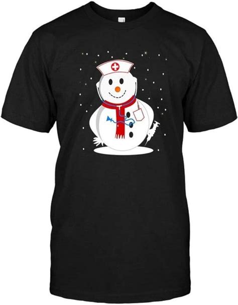 Funny Nursing Christmas Shirts Snowman Nurse T Shirt Amazonca Clothing And Accessories