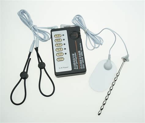 electric shock penis extender cock ring urethral sound plug electro stimulator massage pads