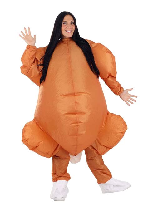 Adult Inflatable Roasted Turkey Costume Funny Holiday Blow Up