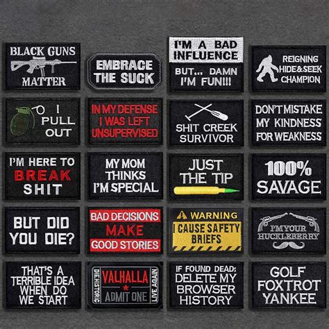 20 Pack Tactical Morale Patches Funny Military Patch Embroidery Army