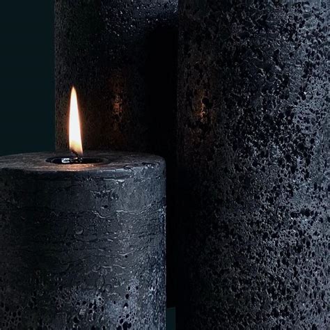 Black Textured Candles Raw Decor