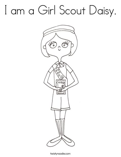 I Am A Girl Scout Daisy Coloring Page Twisty Noodle
