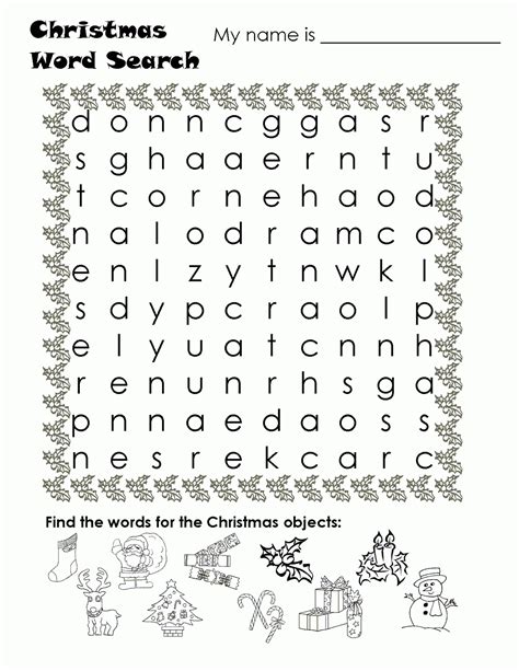 5 Christmas Word Search For Kids Easy