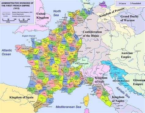 Map Of The Départements Of France At The First French Empires Maximum
