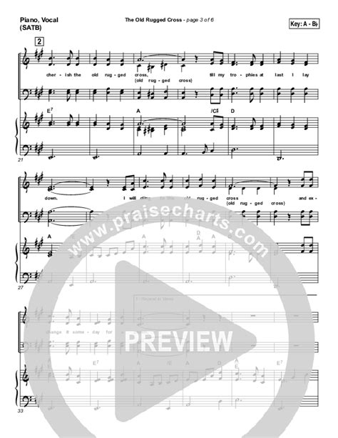 The Old Rugged Cross Sheet Music Pdf Traditional Hymn Praisecharts
