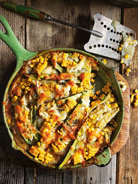 On top of a crust. Crab And Sweet Corn Potato Bake | Donna Hay