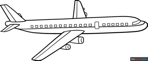 Plane Coloring Page Easy Drawing Guides