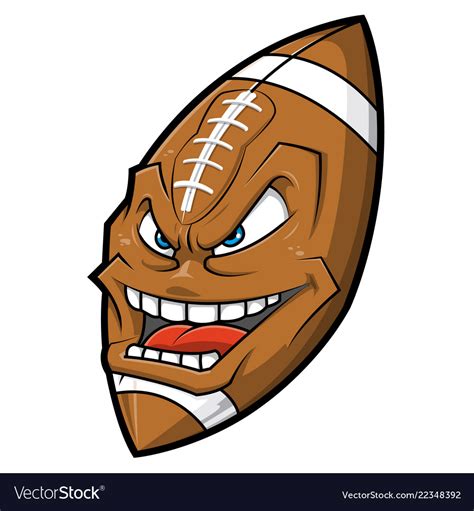 Cartoon American Football Angry Face Royalty Free Vector