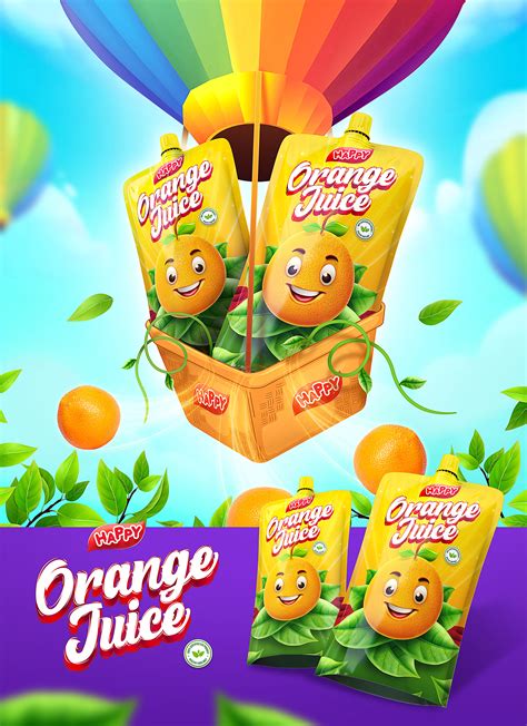 Happy Orange Juice Packaging Design On Behance