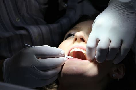 Woman Undergoing Dental Procedure Zahnreinigung Dental Repairs Treat Teeth Brushing Teeth
