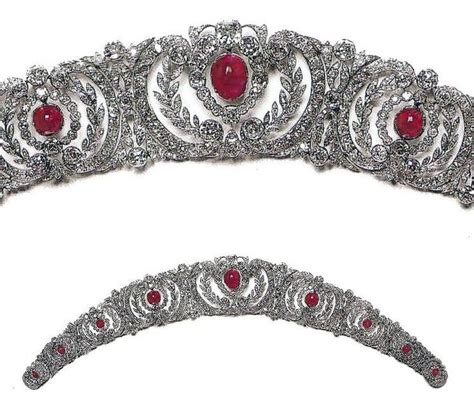 Antique Tiara Made By Chaumet Rubies Diamonds Once Owned By The