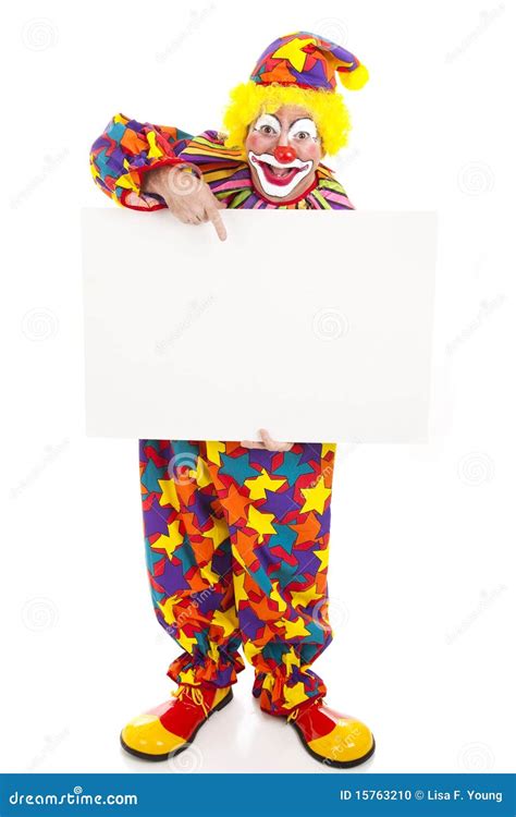 Clown Holding Blank Sign Full Body Stock Photo Image 15763210