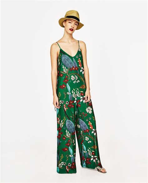 Floral Print Jumpsuit New In Woman Zara United States Long Jumpsuits