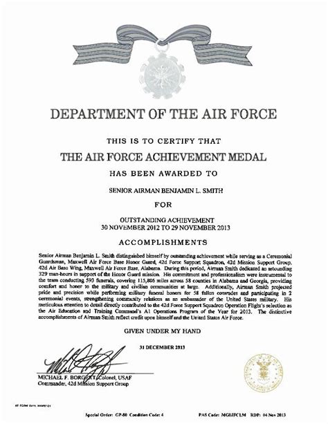 Air Force Certificate Template Best Professionally Designed Templates