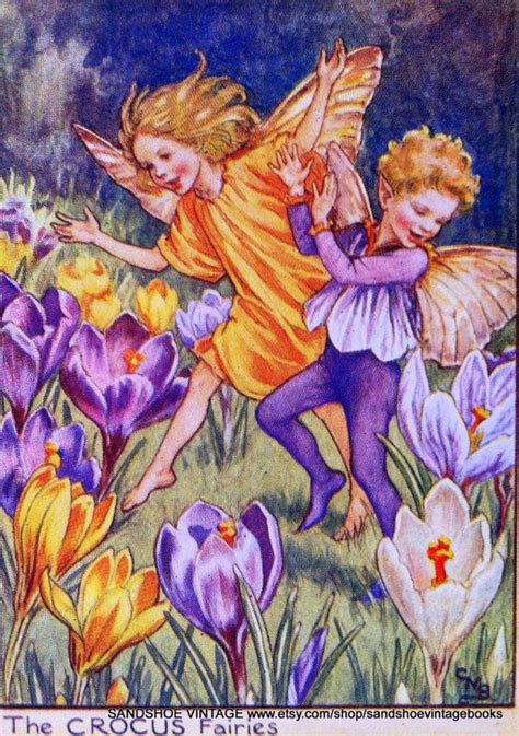 1930s Crocus Fairies Cicely Mary Barker By Sandshoevintageprint 700