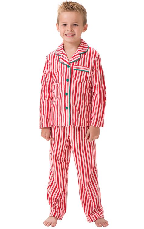 Candy Cane Fleece Boys Pajamas In Boys Pajamas And Onesies Size 6 14