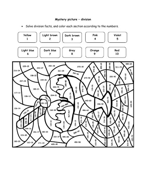 Christmas coloring pages for kids & adults to color in and celebrate all things christmas, from santa to snowmen to festive holiday scenes! 22 Fun-to-do Division Color by Number Printables | Kitty ...