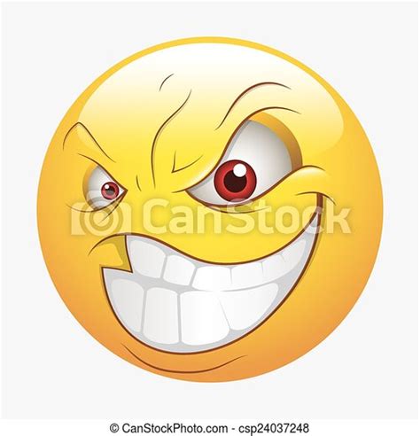 Naughty Smiling Smiley Cartoon Bad Evil Smiley Laughing Face
