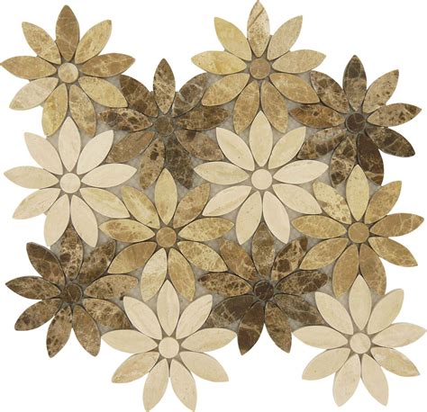 Each Tile In The Chestnut Blossoms Collection Is Made Of Polished Stone