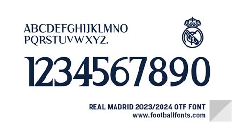Real Madrid 2023 2024 Font Otf And Eps Football Fonts