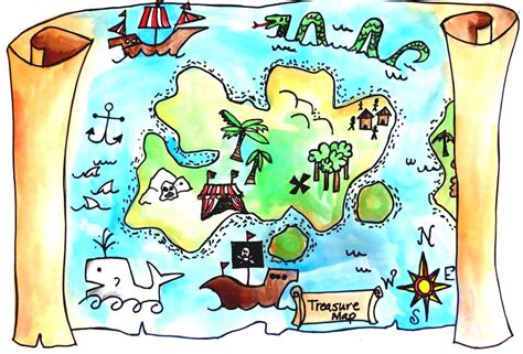 Treasure Map Clipart Free ~ Map Cartoon Treasure Clipart Clip Use