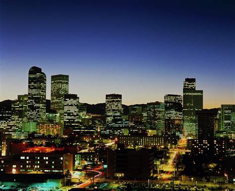 Denver Skyline At Night Photograph By Alex Bartelscience Photo Library