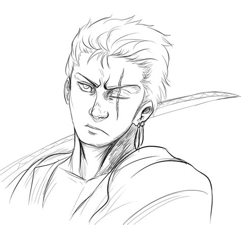 Roronoa Zoro Sketch By Bosscelot On Deviantart