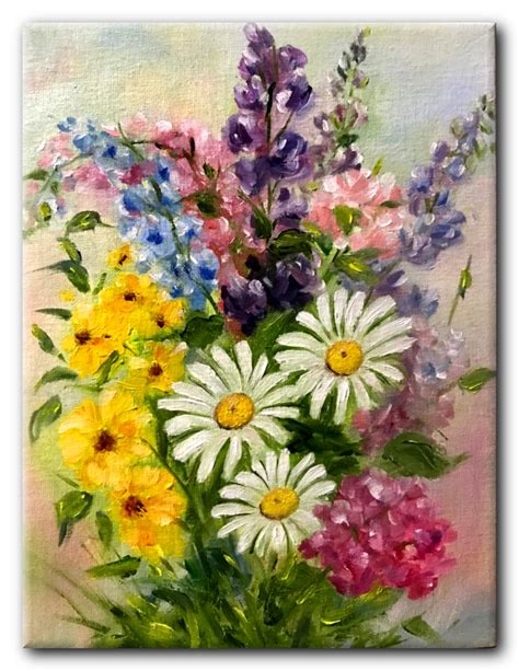 Daisy Oil Painting Original Artwork Flower Art On The Walls Etsy