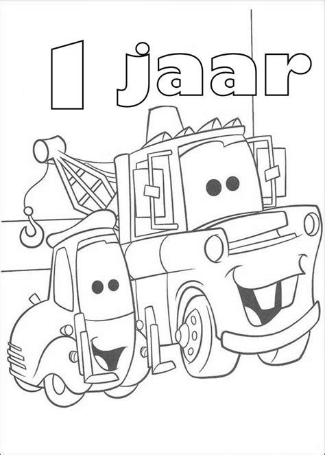 Kleuren.nu cars 1 jaar kleurplaten