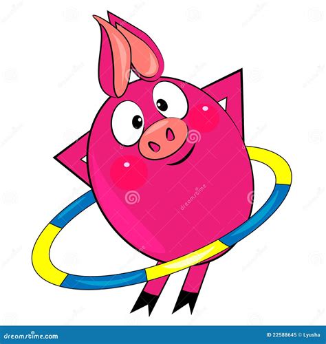 Cartoon Sport Pig Animal Character Image Stock Vector Illustration