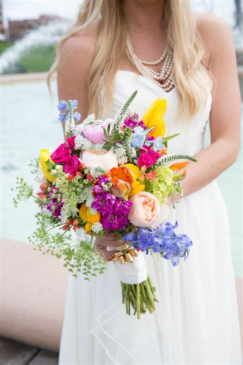 A Spring Wildflower Bridal Bouquet