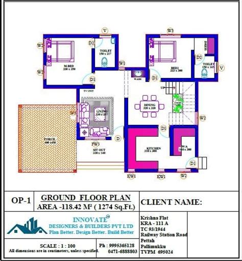 3 Bhk Villa Floor Plan Free Architectural House Plans Bungalow Floor