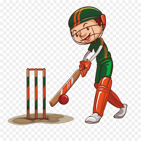 Sport Cricket Clip Art Vector Cartoon Boy Baseball Illustration 1500