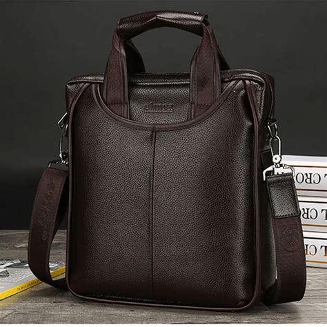 New Boutique Pu Business Casual Messenger Bag Men Leather Handbag