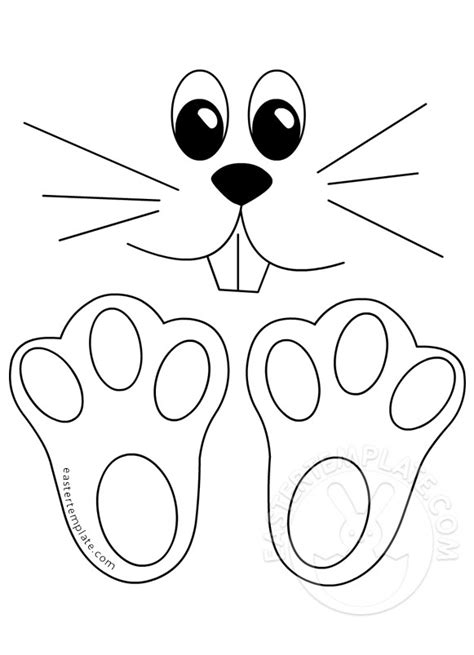 The easter bunny coloring pages printable show the easter bunny in a number of different avatars. Easter Bunny Face and Feet template | Easter Template